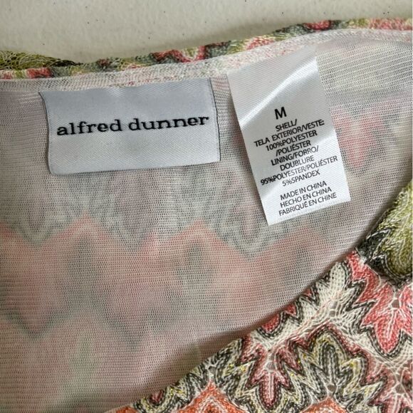 NWT Alfred Dunner Botanical Gardens Chevron Knit Top Necklace Women Size Medium - Picture 7 of 12